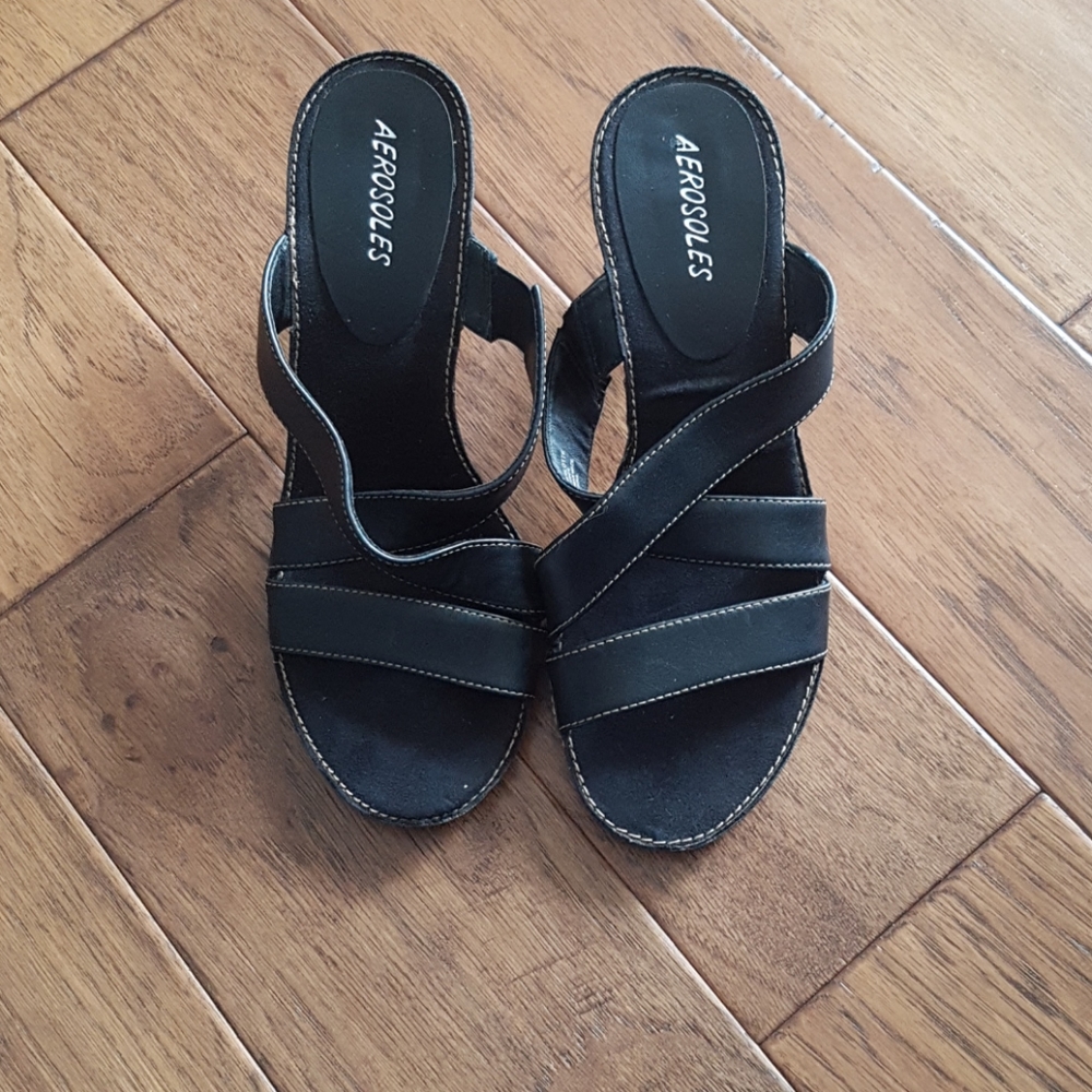 Aerosoles Charlotte Black Strap Summer Heels